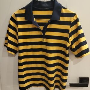 Yellow and Black Striped Polo Shirt